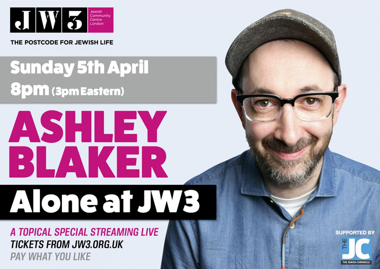 Ashley Blaker Is Returning To JW3 For A Live Comedy Show To Lift The ...